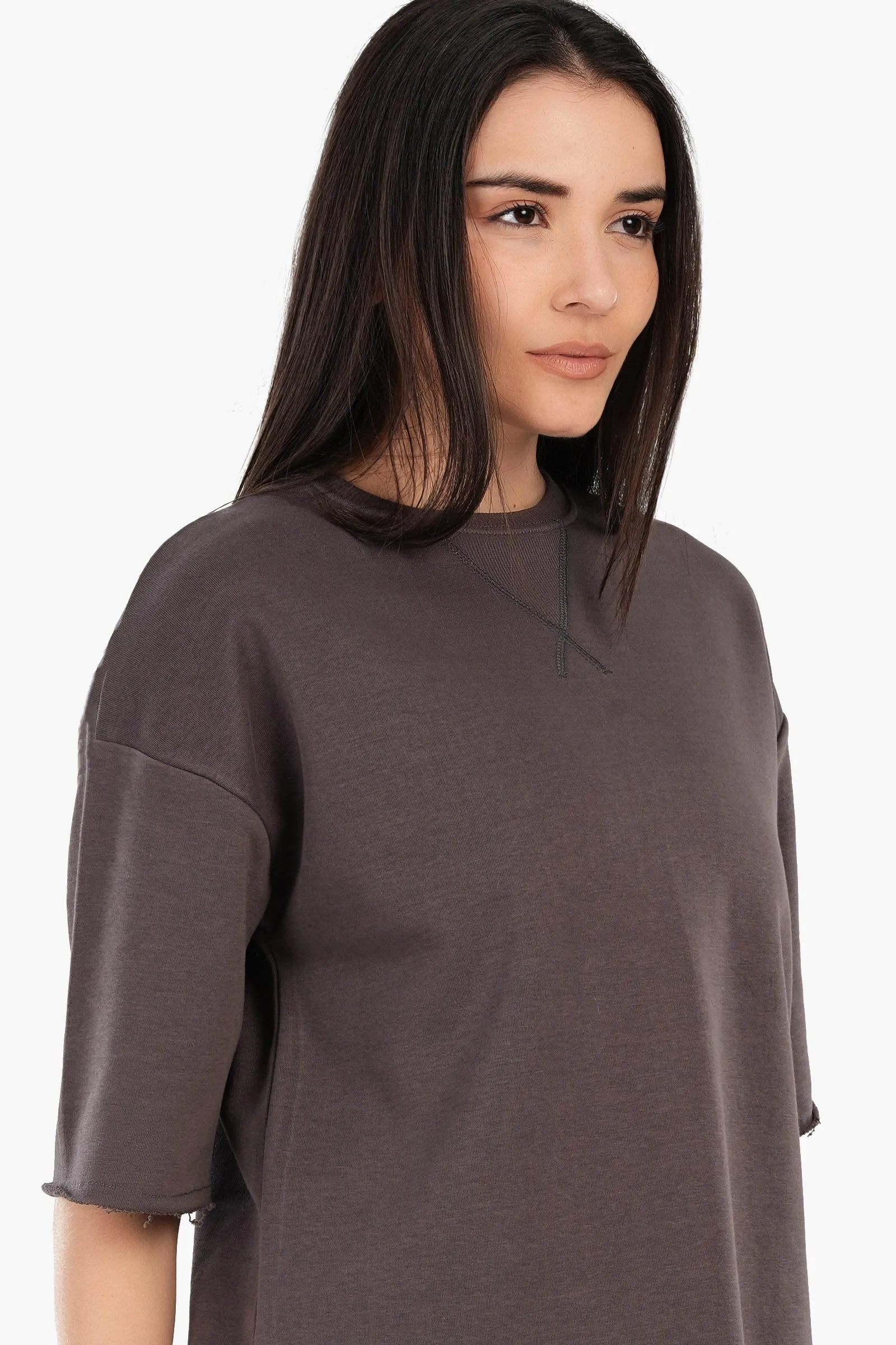 Ribbed Crew Neck T-Shirt