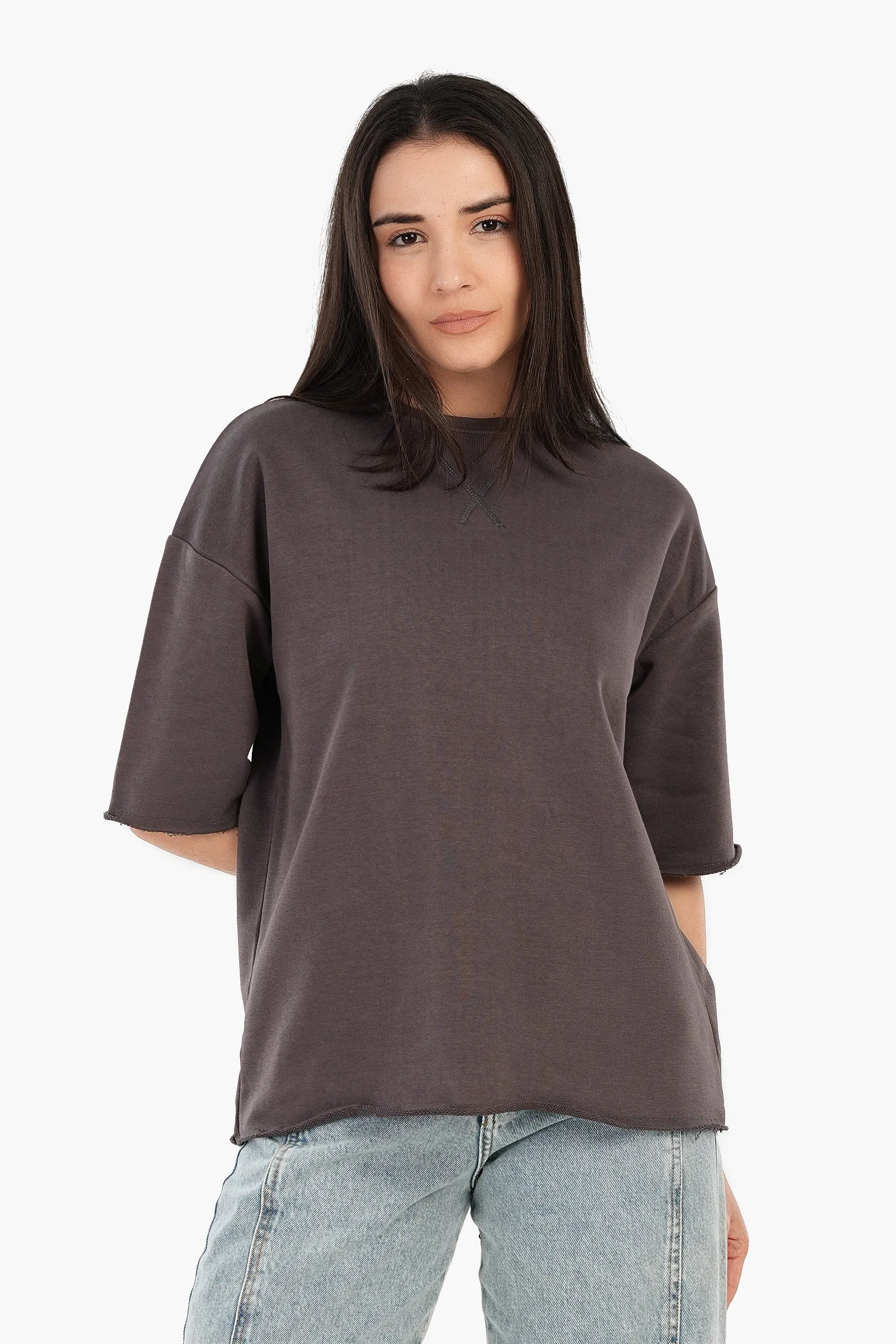 Ribbed Crew Neck T-Shirt