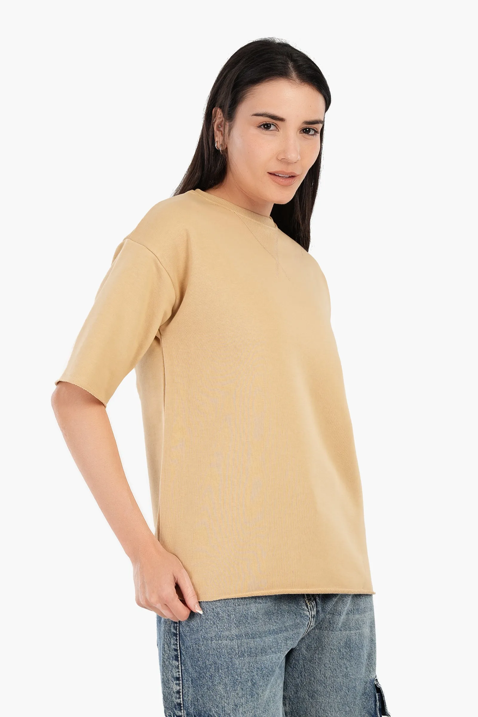 Ribbed Crew Neck T-Shirt