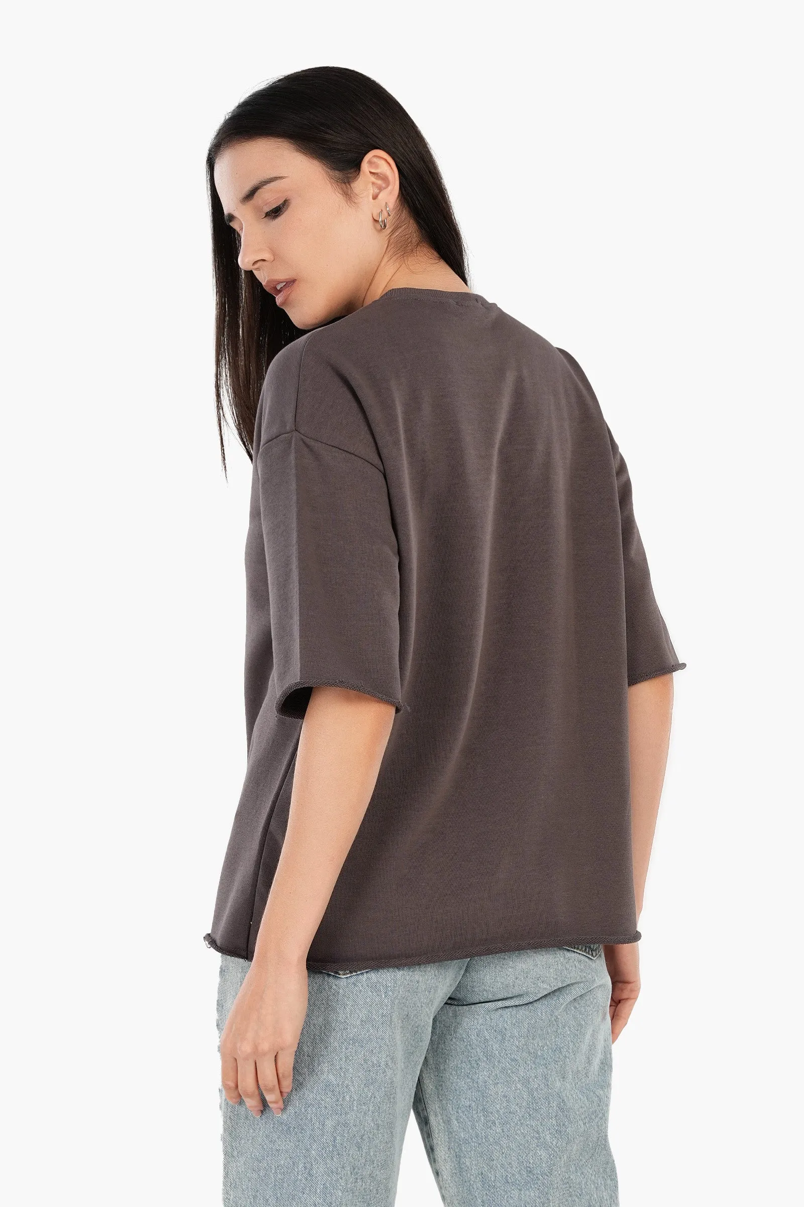 Ribbed Crew Neck T-Shirt