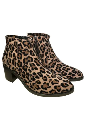 Robertson Madison Angela Dressy Suede Ankle Boot RM-52.005.131 | Leopard (Animal Print) | Clearance Final Sale