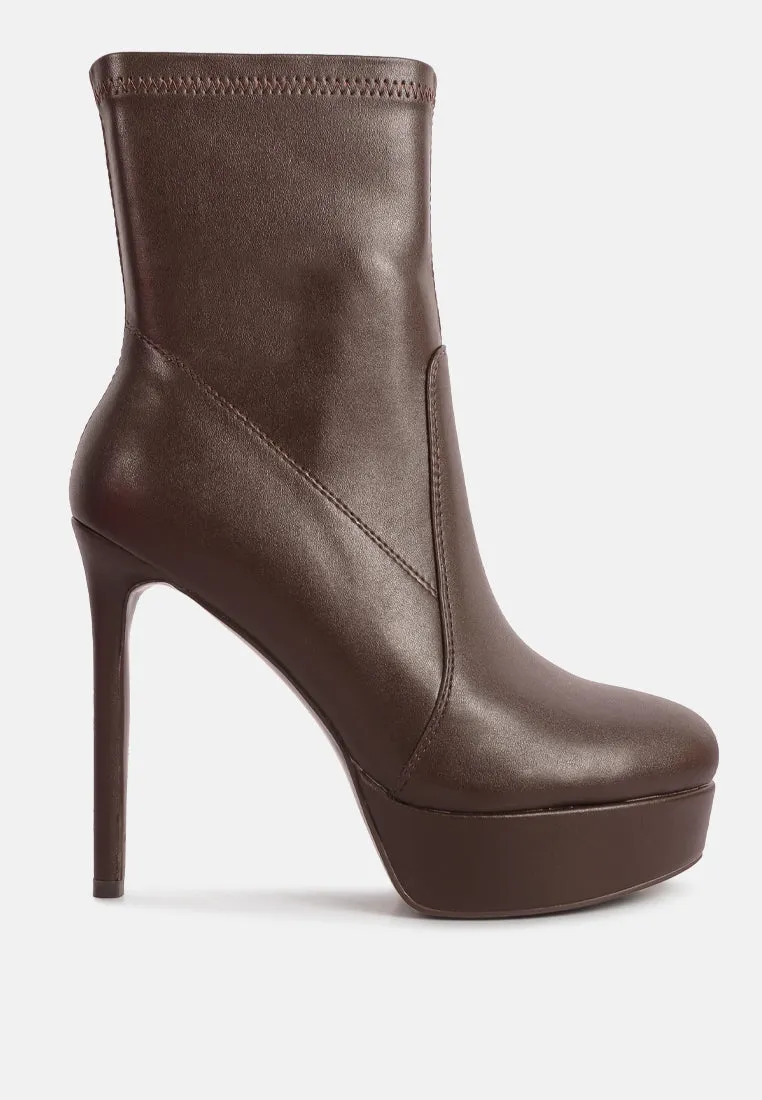 Rossetti Stretch Pu High Heel Ankle Boots