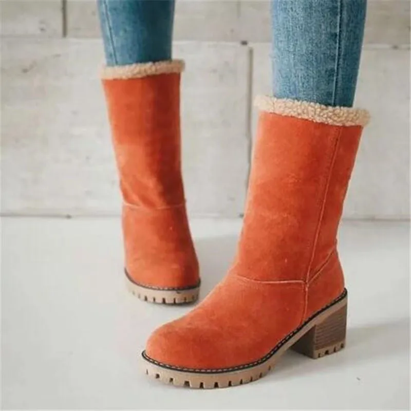 Stylish Suede Ankle Boots with Heel and Fur for Women | Perfect for Casual Days