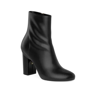 The Josie Bootie - Coal Stretch Leather 4 Block