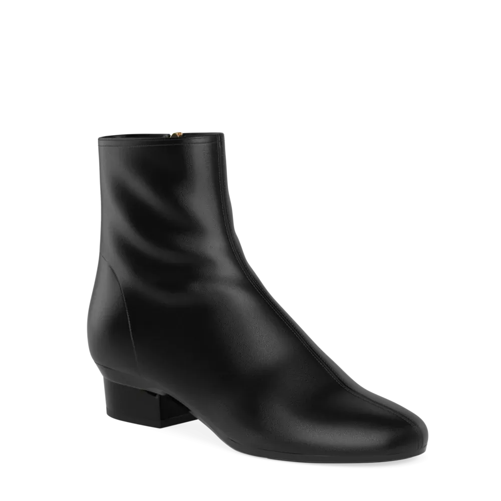 The Josie Bootie - Coal Stretch Leather 4 Block