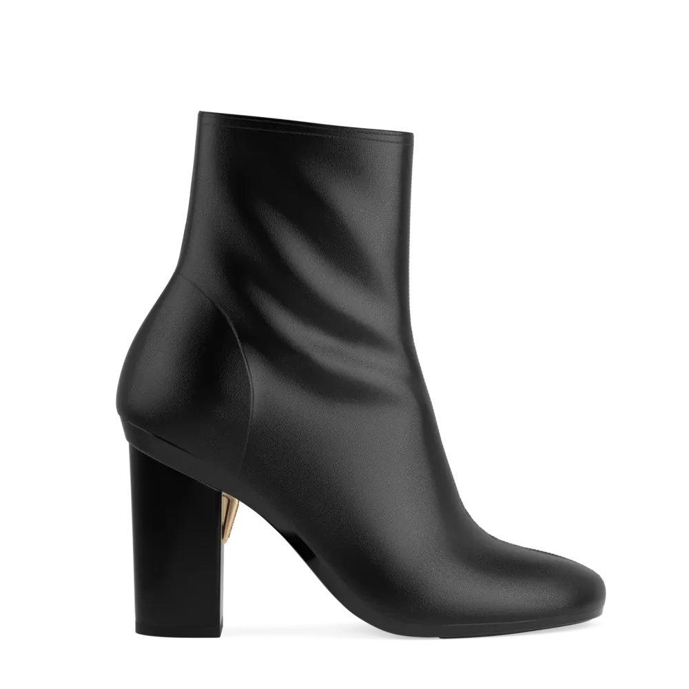 The Josie Bootie - Coal Stretch Leather 4 Block