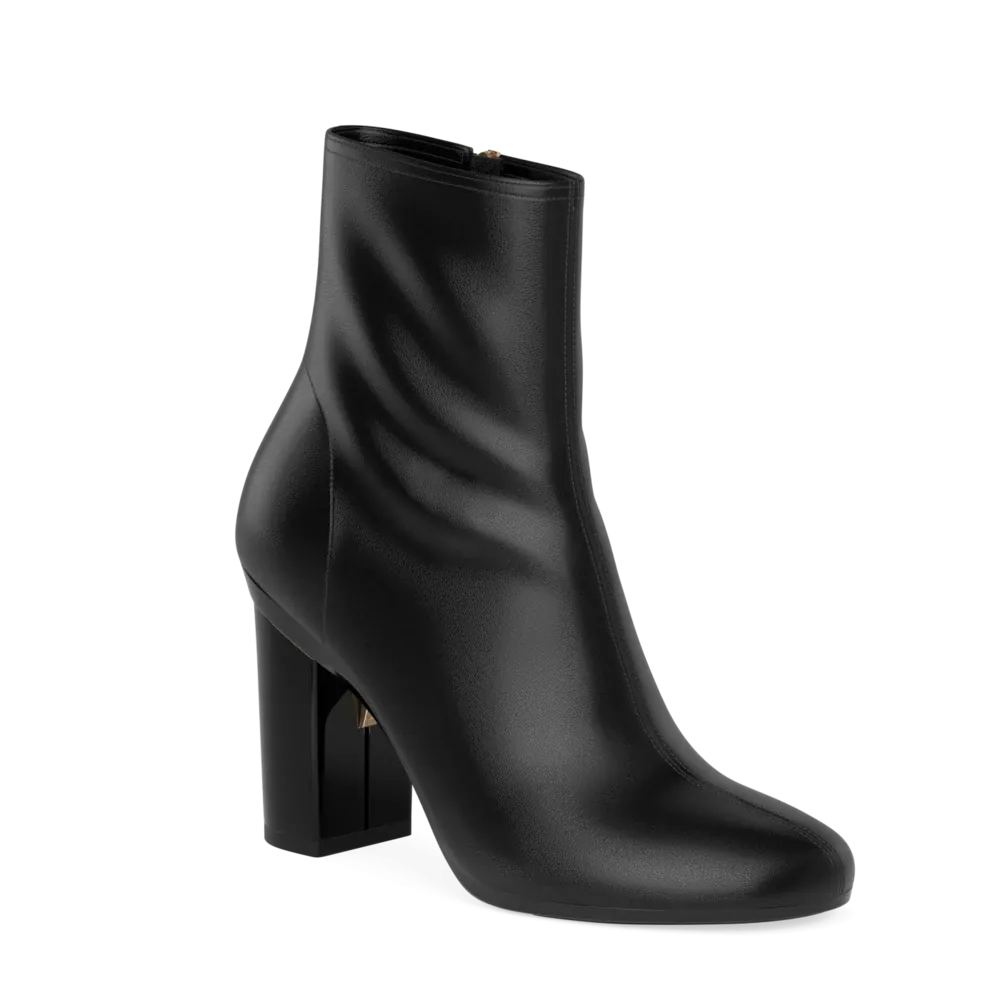 The Josie Bootie - Coal Stretch Leather 4 Block