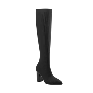 The Knee High Boot Coal Knit   Block Heel Kit 4 Coal