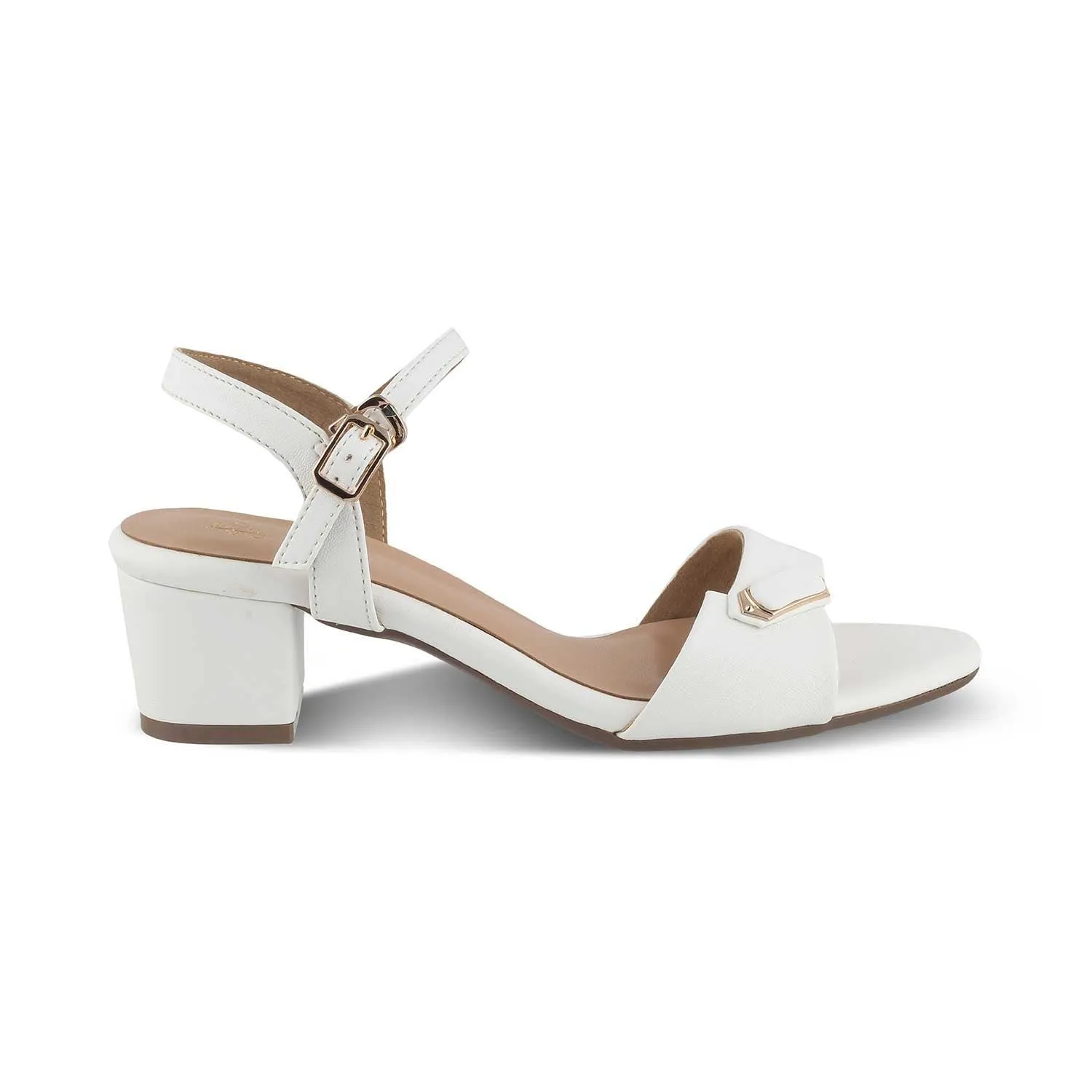 The Maui White Women's Dress Block Heel Sandals Tresmode