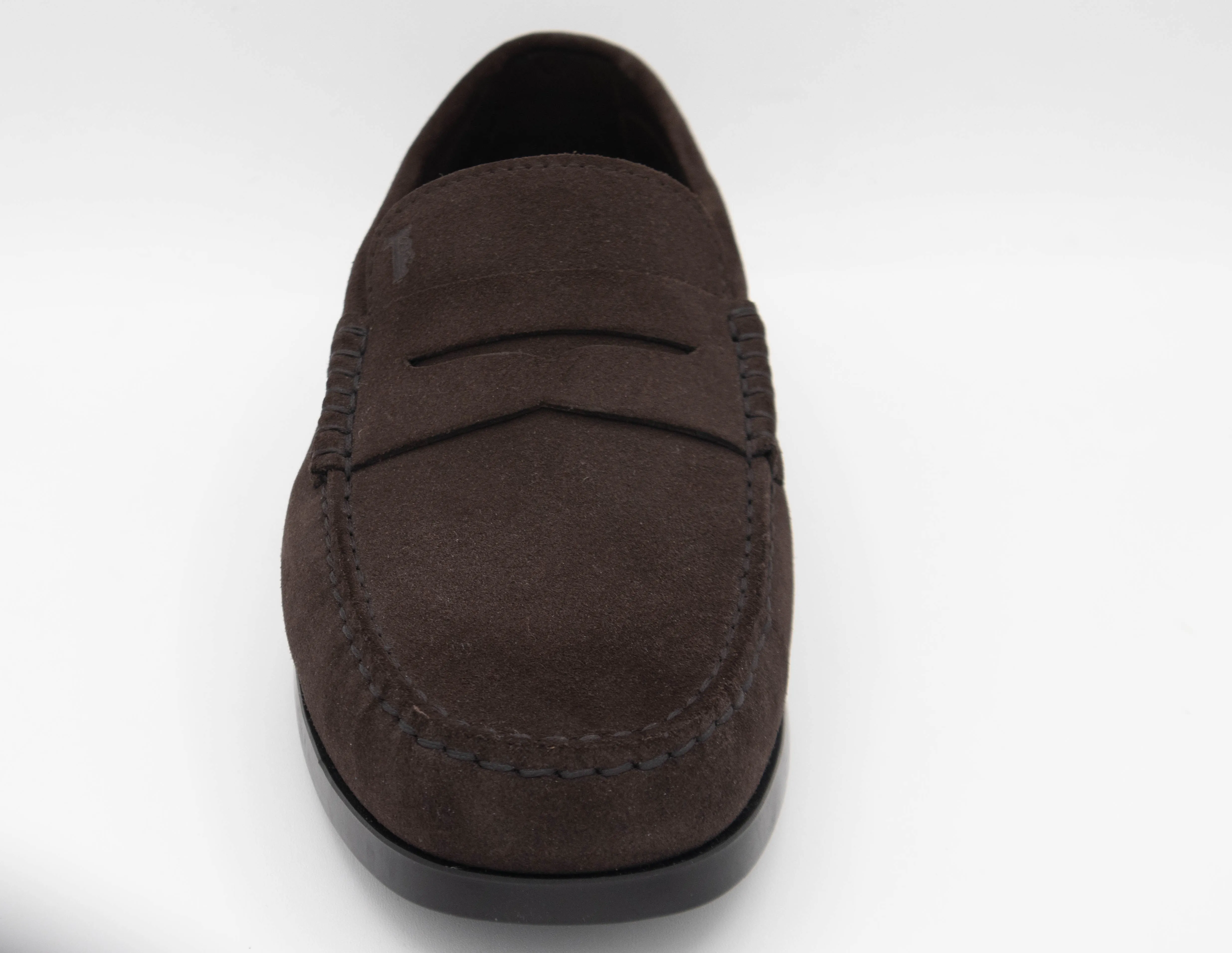 Tods Mens Suede Leather Loafers in Dark Brown