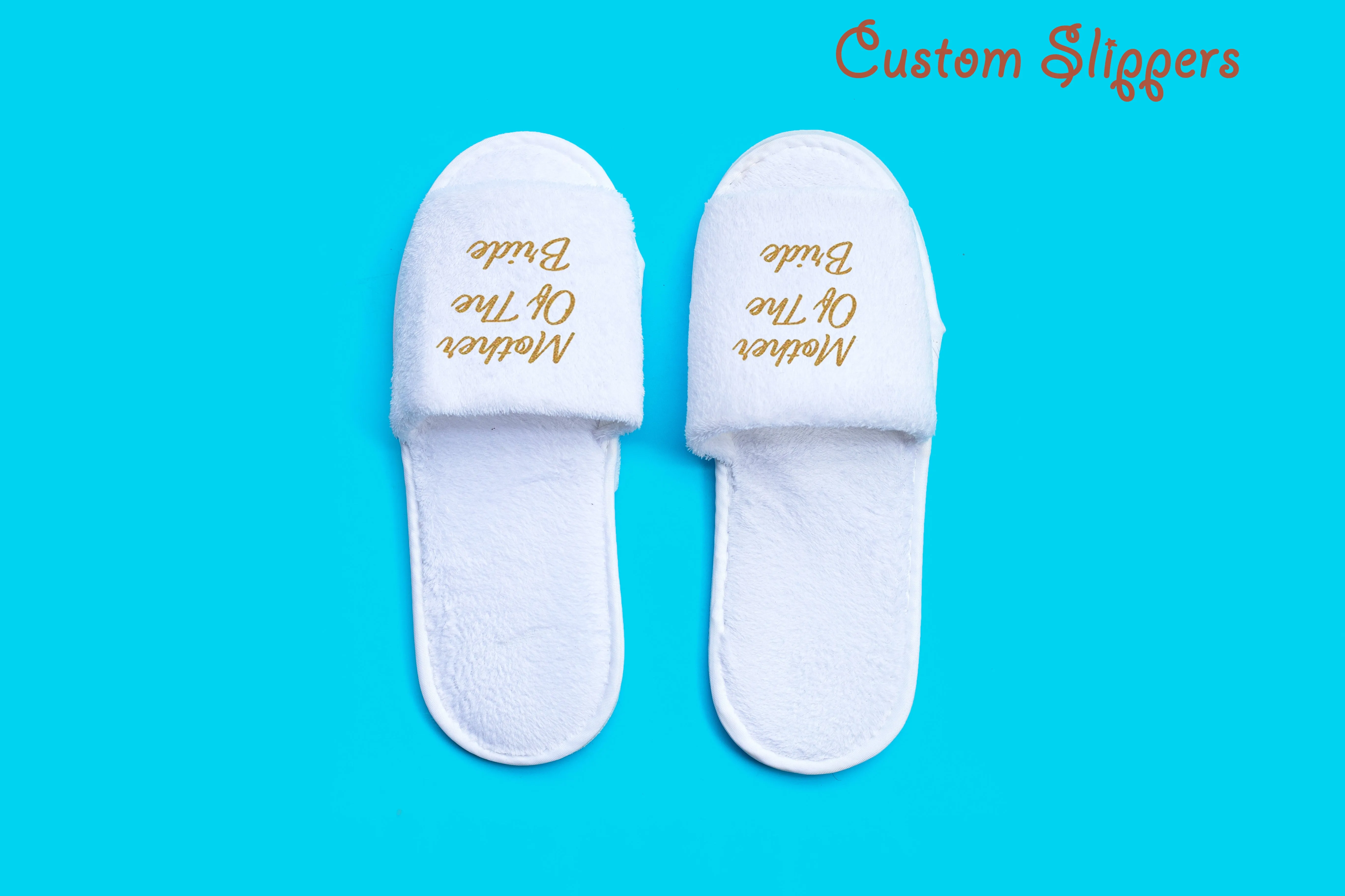 White Bridal Slippers