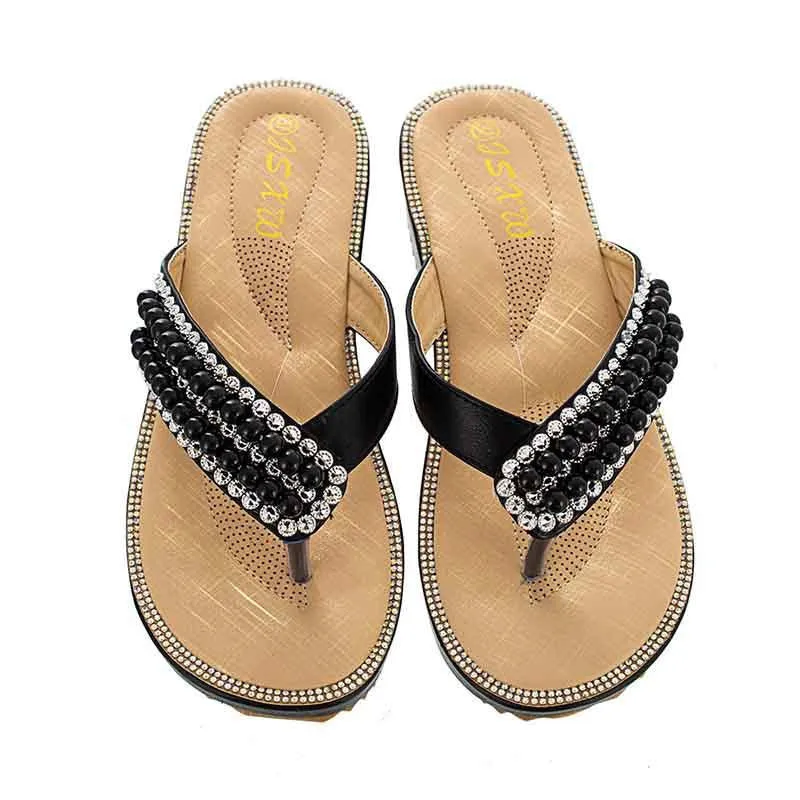 Women Sandals Casual Flat T-Strap Comfortable Flip Flops Beach Shoes