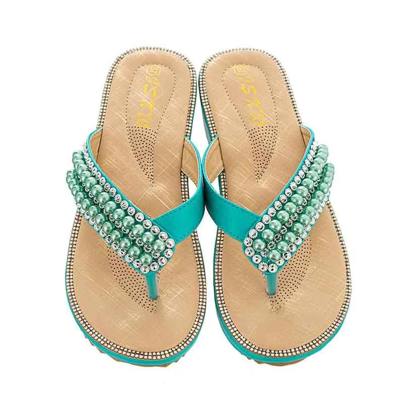 Women Sandals Casual Flat T-Strap Comfortable Flip Flops Beach Shoes