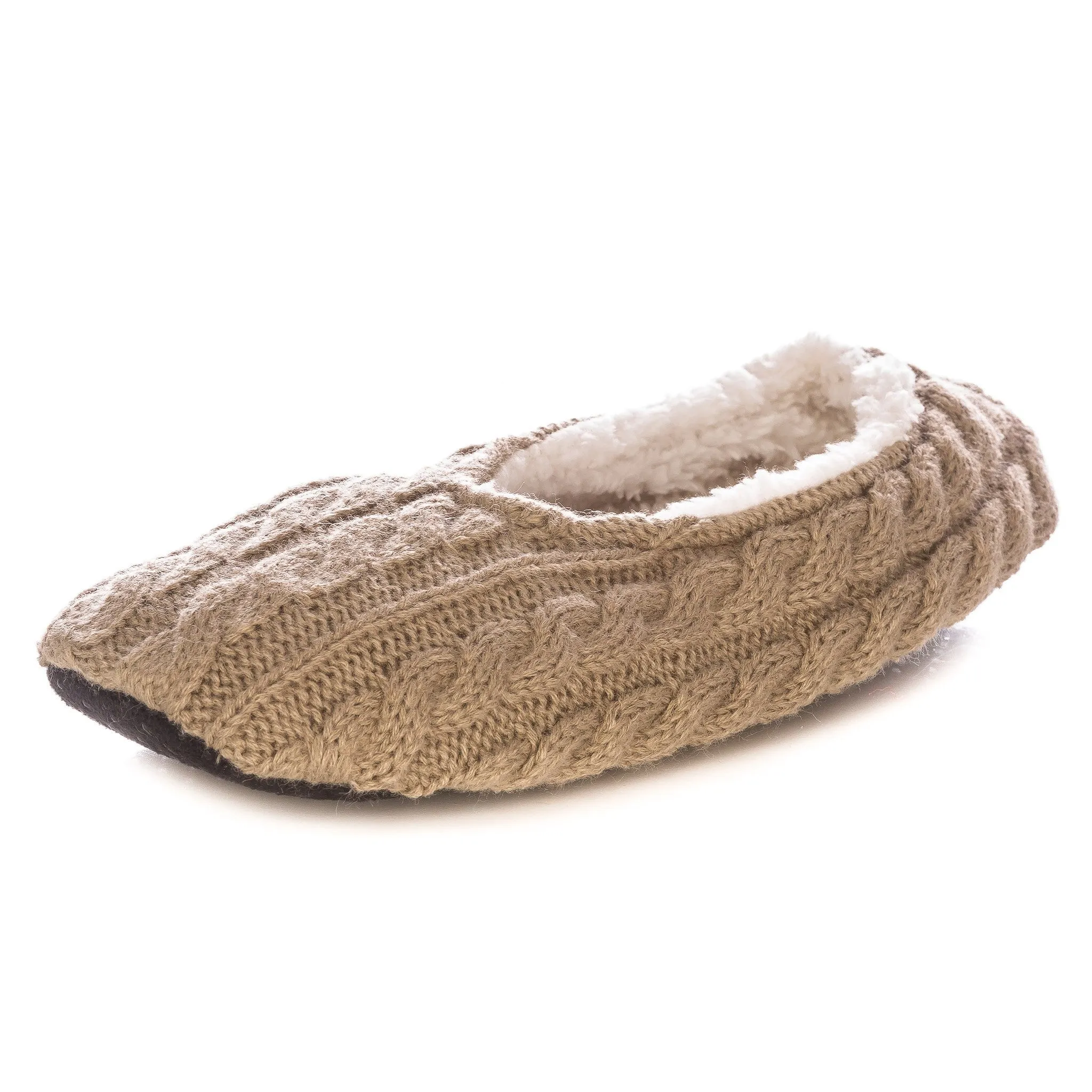 Women's Cable Knit Indoor Ballet Slippers