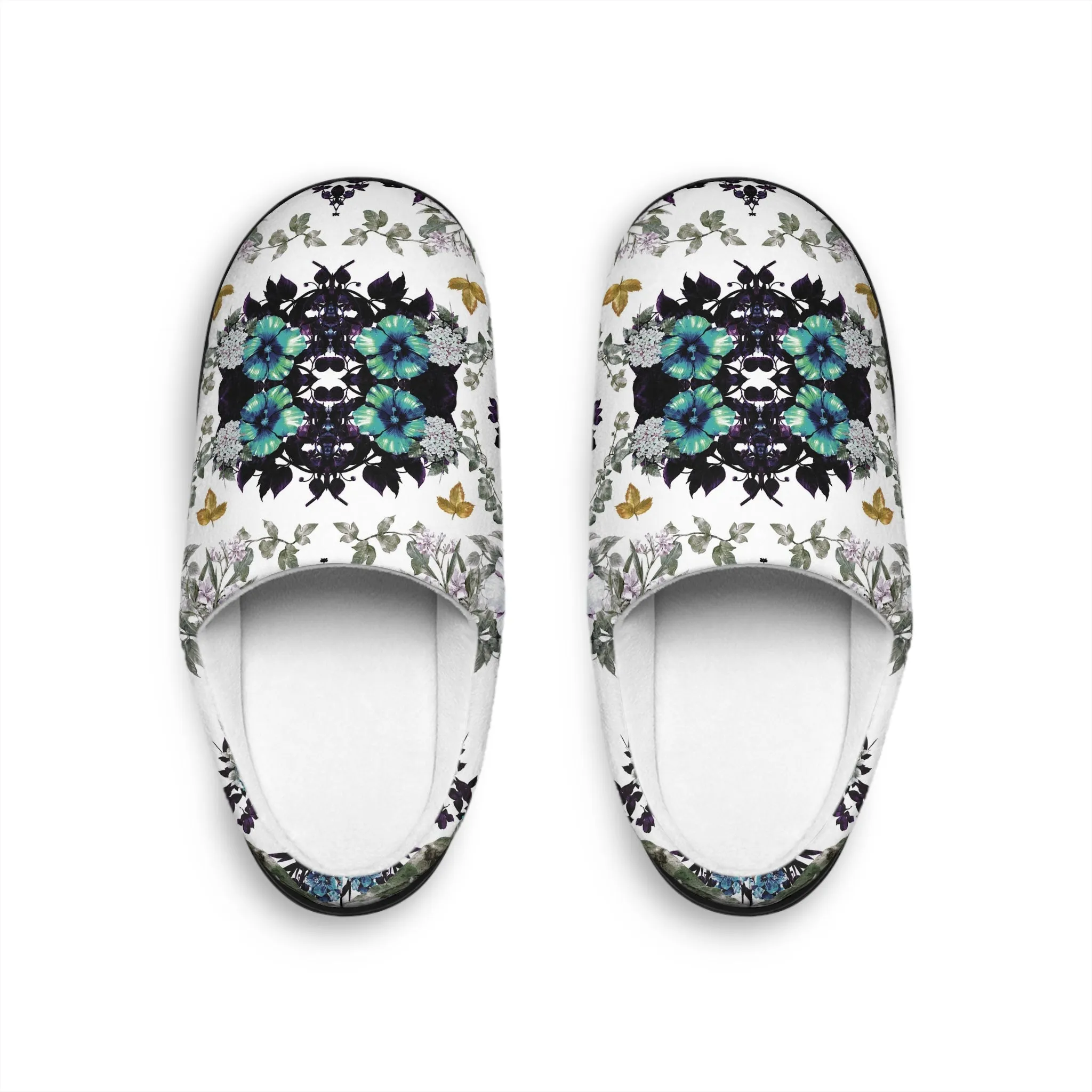 Women's Indoor Slippers - Hibiscus Light Botanicals Collection (Kaleidoscope)