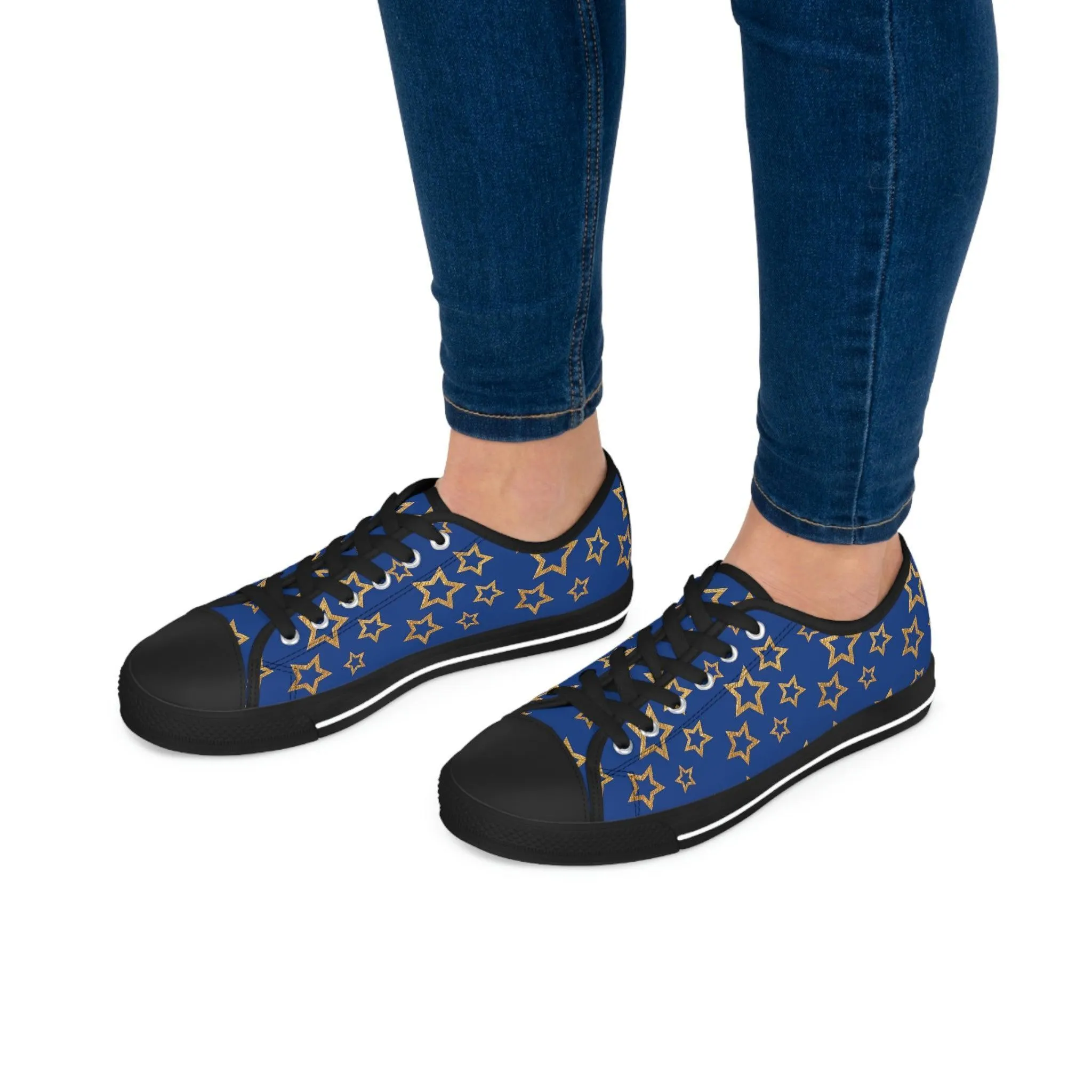 Women's Low Top Sneakers Summer Blue and Black - FORHERA DESIGN