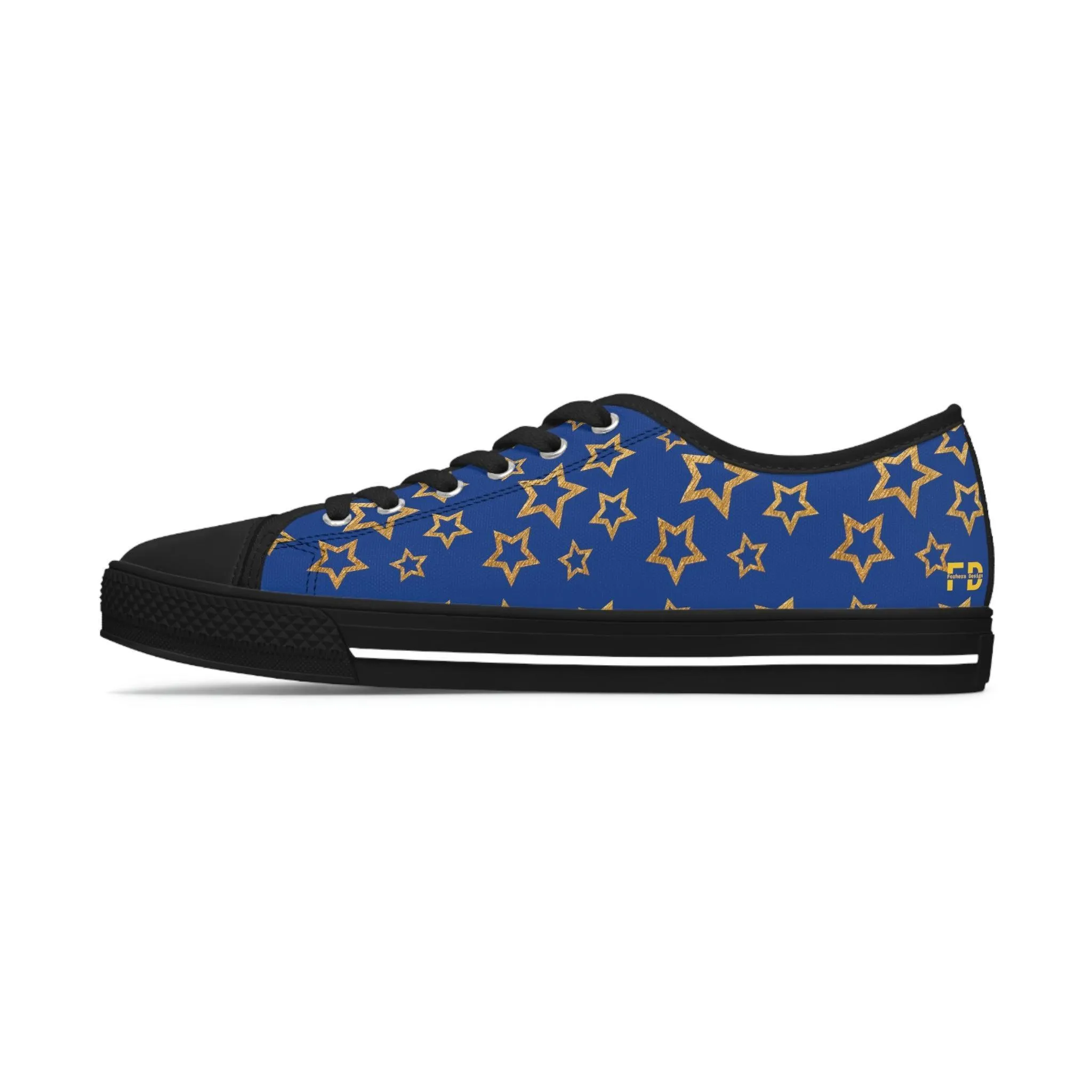 Women's Low Top Sneakers Summer Blue and Black - FORHERA DESIGN