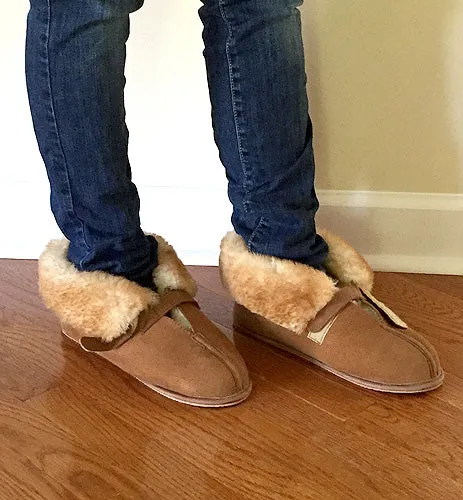 Women's Sheepskin Velcro Cabin Slippers